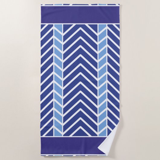 Chevron Patroon Blauw Strandlaken (Voorkant)