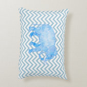 Chevron patroon blauwe olifant decoratief kussen (Achterkant (Verticaal))