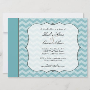 Chevron Patroon Bracket Lijst Blauwgroen Couple's Kaart