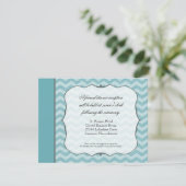 Chevron Patroon Bracket Lijst Blauwgroen Receptie  Kaart (Staand voorkant)