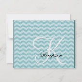 Chevron Patroon Bracket Lijst Blauwgroen Receptie  Kaart (Achterkant)