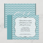 Chevron Patroon Bracket Lijst Blauwgroen Receptie  Kaart (Voorkant / Achterkant)