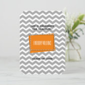 Chevron Patroon Custom Graduation Party Kaart (Staand voorkant)