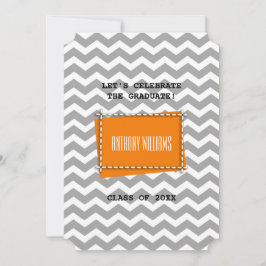 Chevron Patroon Custom Graduation Party Kaart
