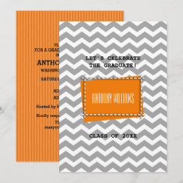 Chevron Patroon Custom Graduation Party Kaart