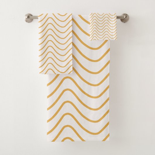 Chevron patroon geel en crème zigzag bad handdoek (Insitu)