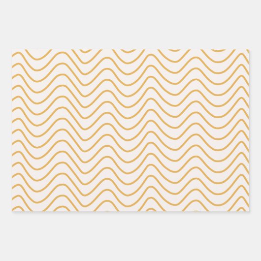 Chevron patroon geel en crème zigzag inpakpapier vel (Voorkant 3)