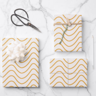 Chevron patroon geel en crème zigzag inpakpapier vel