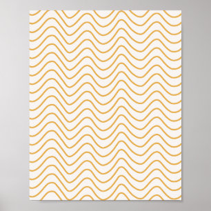 Chevron patroon geel en crème zigzag poster