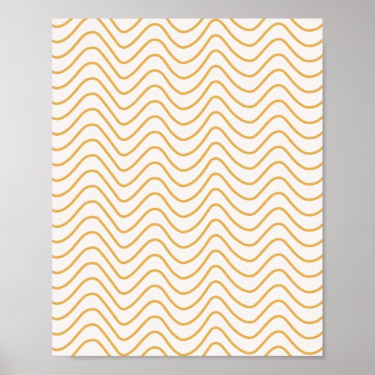 Chevron patroon geel en crème zigzag poster (Voorkant)