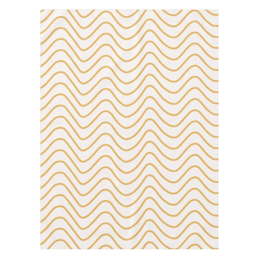 Chevron patroon geel en crème zigzag tafelkleed (Voorkant)