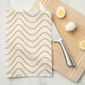 Chevron patroon geel en crème zigzag theedoek (Quarter Fold)