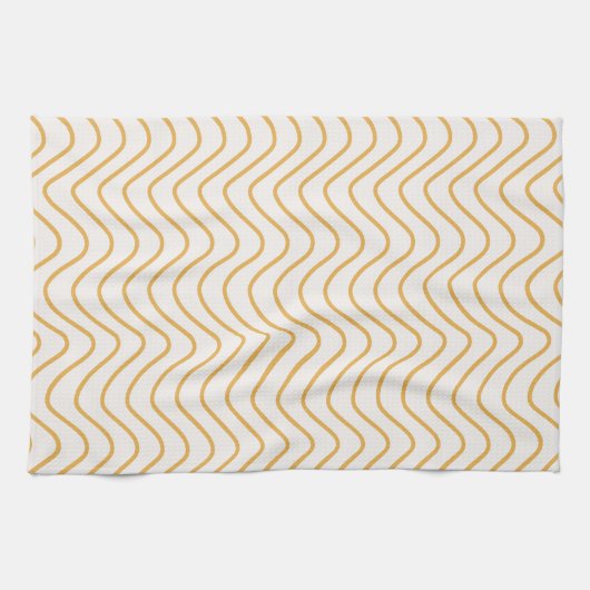 Chevron patroon geel en crème zigzag theedoek (Horizontaal)