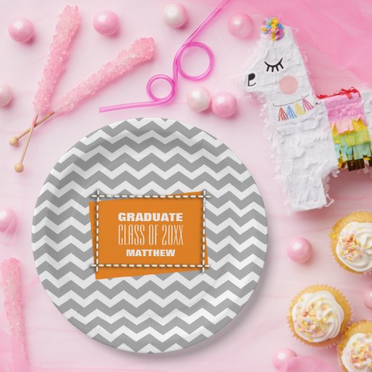 Chevron Patroon Graduation Party Papieren Bordje (Feest)