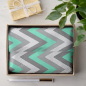 Chevron Patroon Grijs Wit Mint Decoupage Tissuepapier (Geschenk)