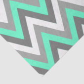 Chevron Patroon Grijs Wit Mint Decoupage Tissuepapier (Detail)