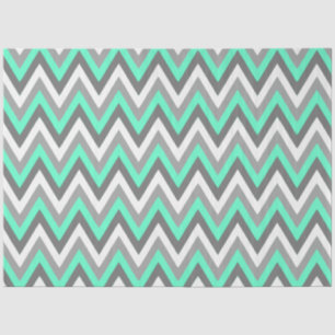 Chevron Patroon Grijs Wit Mint Decoupage Tissuepapier