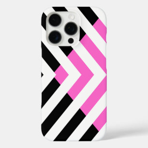 Chevron Patroon in Roze en Zwart iPhone 16 Pro Hoesje