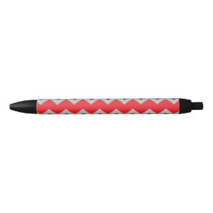 Chevron patroon in tinten rood zwarte inkt pen