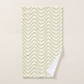 Chevron Patroon Lime Groen op Crème Wit Zigzag Bad Handdoek (Handdoek)