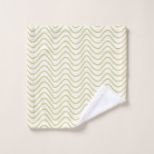 Chevron Patroon Lime Groen op Crème Wit Zigzag Bad Handdoek (Wasdoekje)