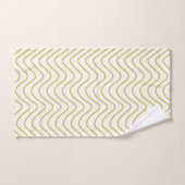 Chevron Patroon Lime Groen op Crème Wit Zigzag Bad Handdoek (Handdoek)
