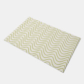 Chevron Patroon Lime Groen op Crème Wit Zigzag Deurmat (Schuin)