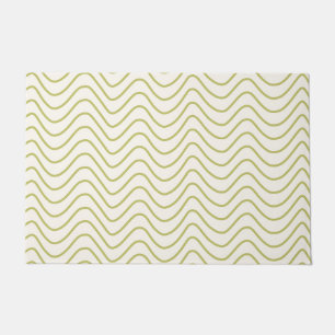 Chevron Patroon Lime Groen op Crème Wit Zigzag Deurmat
