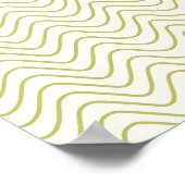 Chevron Patroon Lime Groen op Crème Wit Zigzag Poster (Hoek)