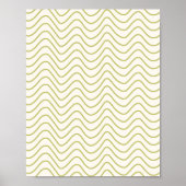 Chevron Patroon Lime Groen op Crème Wit Zigzag Poster (Voorkant)