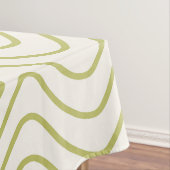 Chevron Patroon Lime Groen op Crème Wit Zigzag Tafelkleed (Voorbeeld)