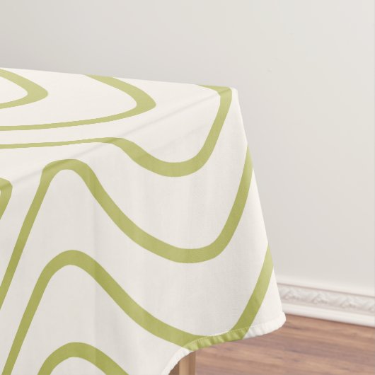 Chevron Patroon Lime Groen op Crème Wit Zigzag Tafelkleed (Voorbeeld)