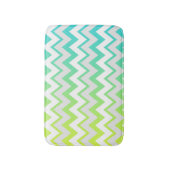 Chevron patroon lime groene blauwgroen aqua ombre  badmat (Voorkant Verticaal)