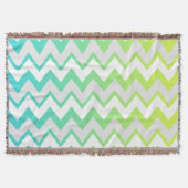 Chevron patroon lime groene blauwgroen aqua ombre  deken (Voorkant)