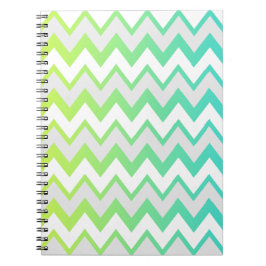 Chevron patroon lime groene blauwgroen aqua ombre  notitieboek