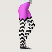 Chevron-patroon met kleurenblokkering leggings (Rechts)