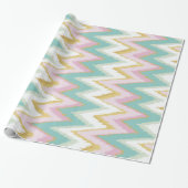 Chevron-patroon met kleurrijke gordelroos cadeaupapier (Uitgerold)