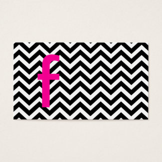 Chevron Patroon met Monogram Visitekaartjes