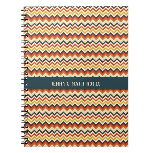  Chevron Patroon met Retro Kleur Bord Notitieboek (Voorkant)