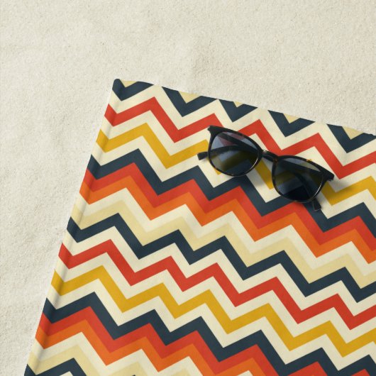  Chevron Patroon met Retro Kleur Bord Strandlaken (In situ)