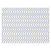 Chevron Patroon Minimale lijn blauw op Crème Wit Tafelkleed (Voorkant (Horizontaal))
