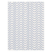 Chevron Patroon Minimale lijn blauw op Crème Wit Tafelkleed (Voorkant)