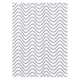 Chevron Patroon Minimale lijn blauw op Crème Wit Tafelkleed