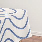 Chevron Patroon Minimale lijn blauw op Crème Wit Tafelkleed (Voorbeeld)