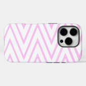 Chevron Patroon Ontwerp in Roze en Wit Case-Mate iPhone Case (Achterkant (horizontaal))