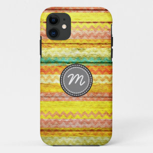 Chevron-patroon op hout iPhone 11 hoesje