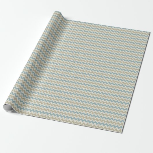 Chevron-patroon op linnetextuur cadeaupapier (Uitgerold)