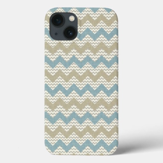 Chevron-patroon op linnetextuur Case-Mate iPhone case (Achterkant)