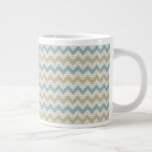 Chevron-patroon op linnetextuur grote koffiekop (Rechts)