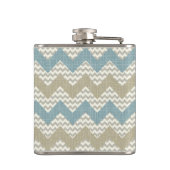 Chevron-patroon op linnetextuur heupfles (Achterkant)